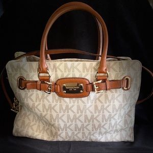 Michael Kors Cream/Brown East West Hamilton Tote - image 1